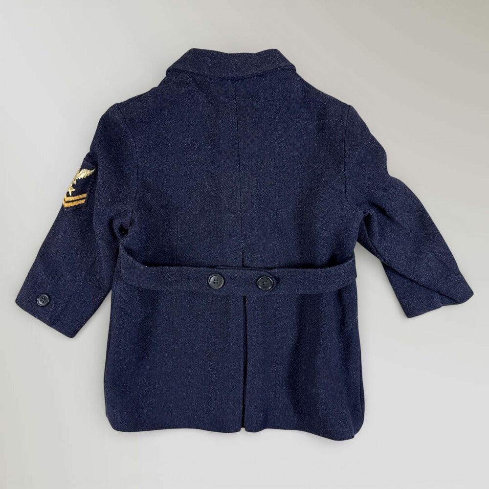 Vintage Little Boy's Wool Pea Coat Blue w/ US Navy Patch Size 2 read description - Picture 2 of 9
